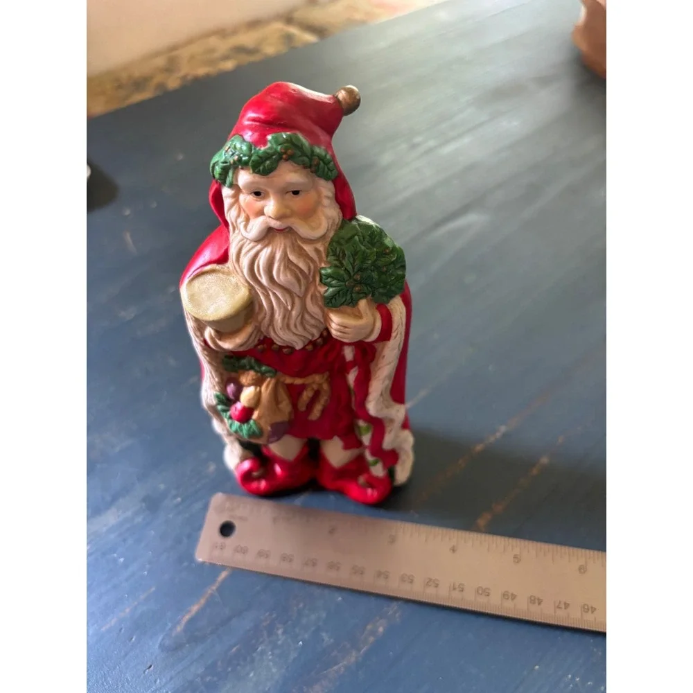 Brinns 1992 Vitg. Santa Claus Father Christmas Figurines Set of 3 Ceramic Decor
